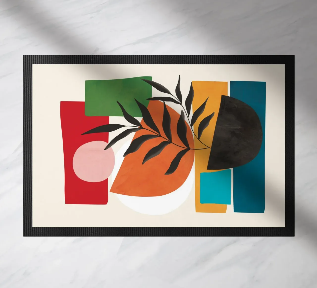 Abstract Minimal Shapes 54 doormat by Flow Line