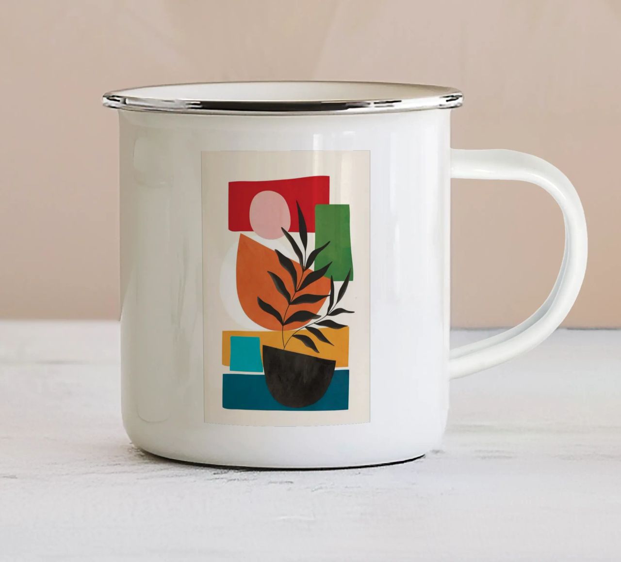 Abstract Minimal Shapes 54 tazza in smalto da Flow Line