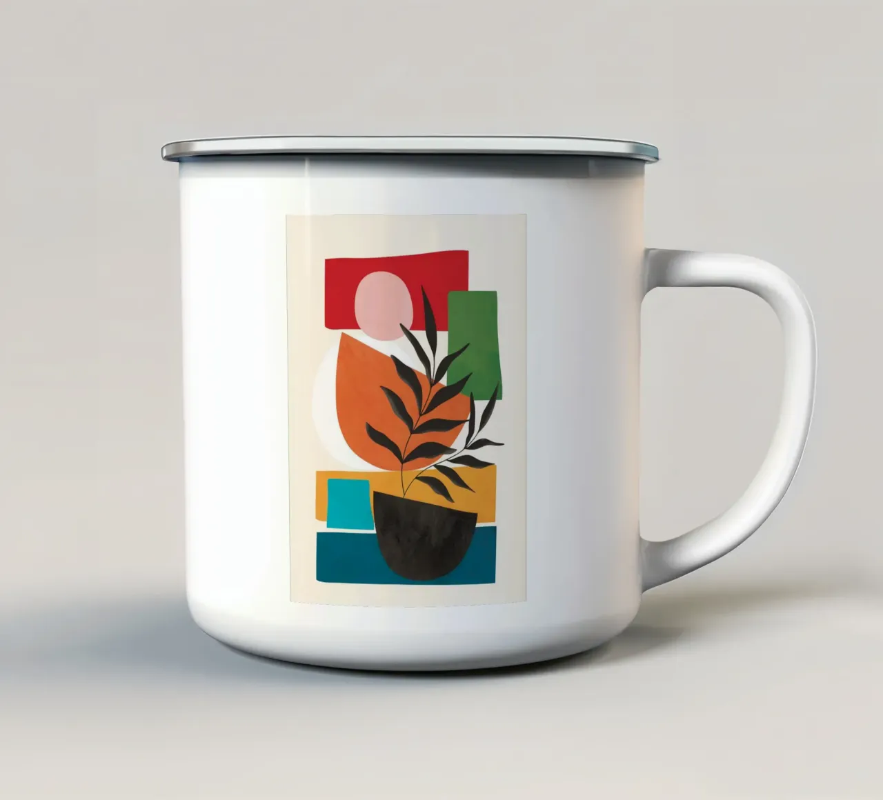 Abstract Minimal Shapes 54 Emaille Tasse von Flow Line