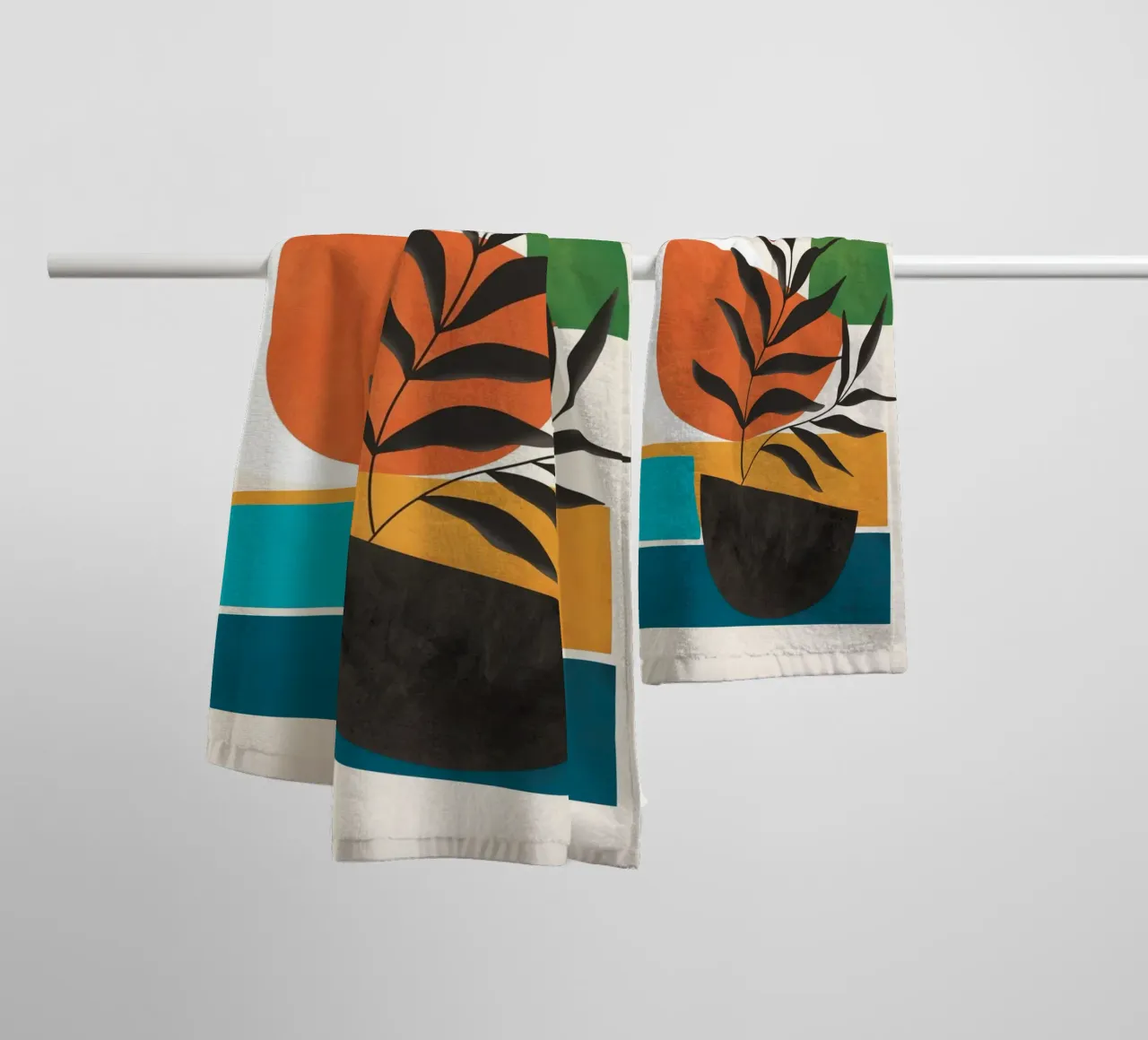 Abstract Minimal Shapes 54 towel by Flow Line