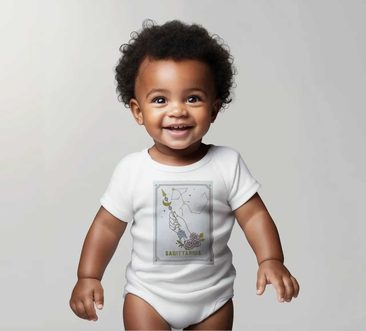 Sagittarius body neonato maniche corte da cafelab