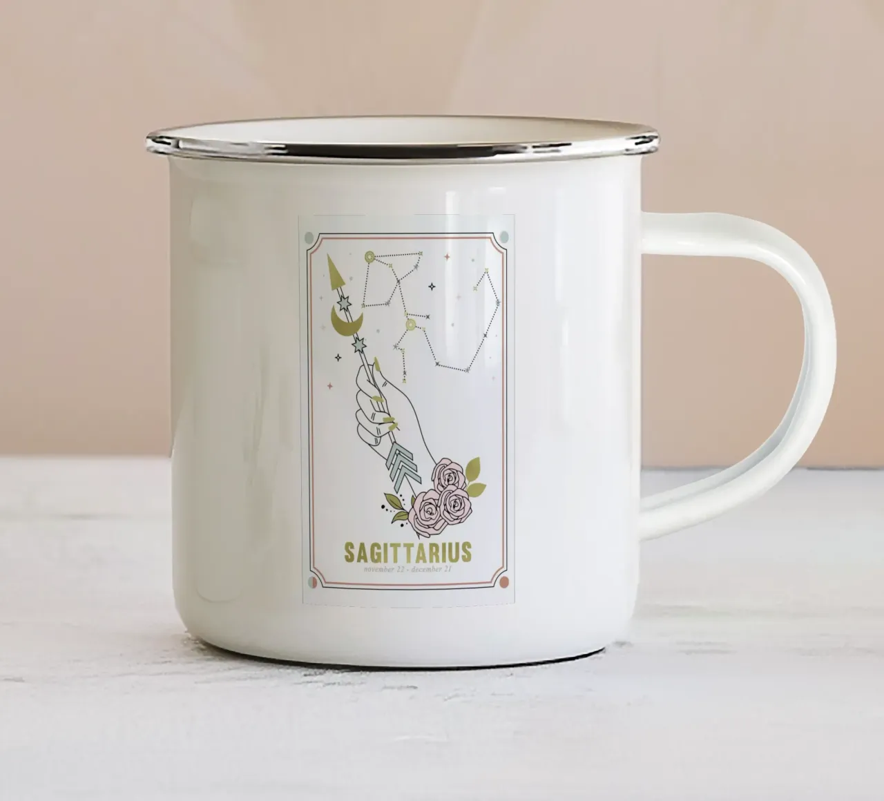 Sagittarius tazza in smalto da cafelab
