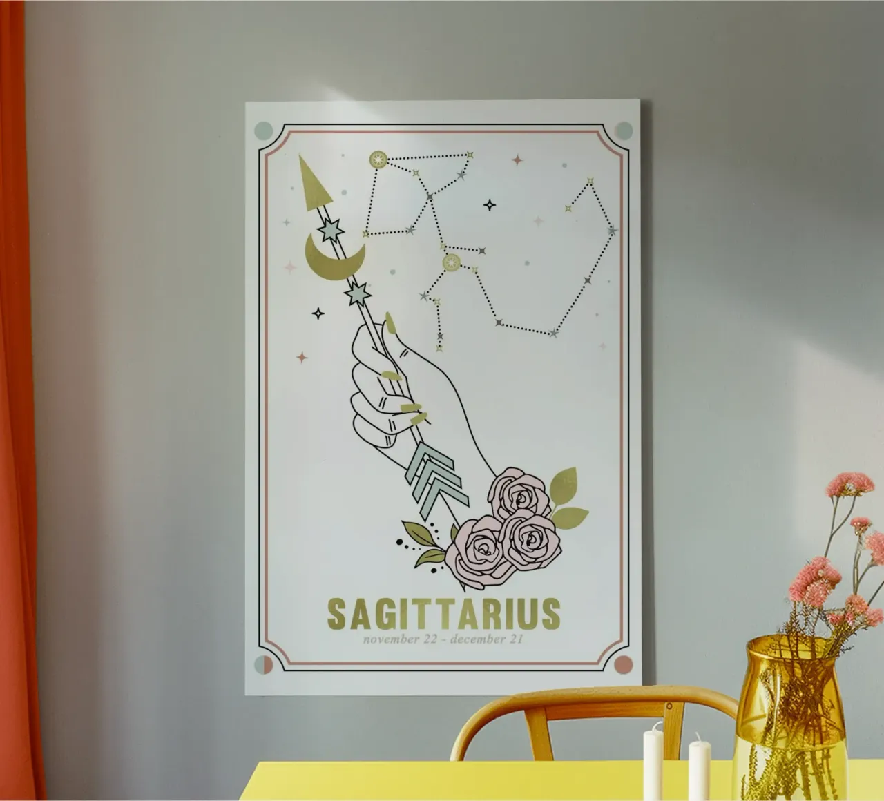 Sagittarius tela con Cornice a cassetta da cafelab