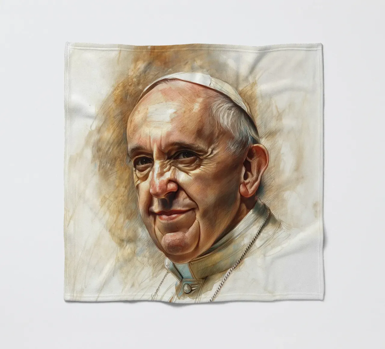 Aquarell Papa Francesco coperta in pile da Carinaprint