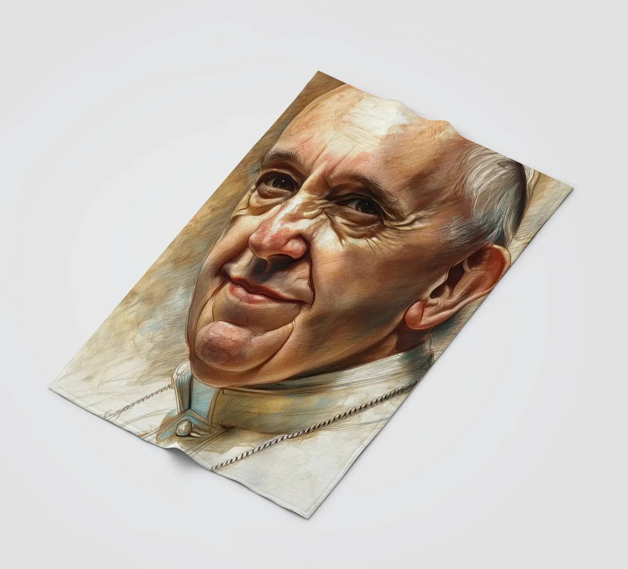 Aquarell Papa Francesco coperta in pile da Carinaprint