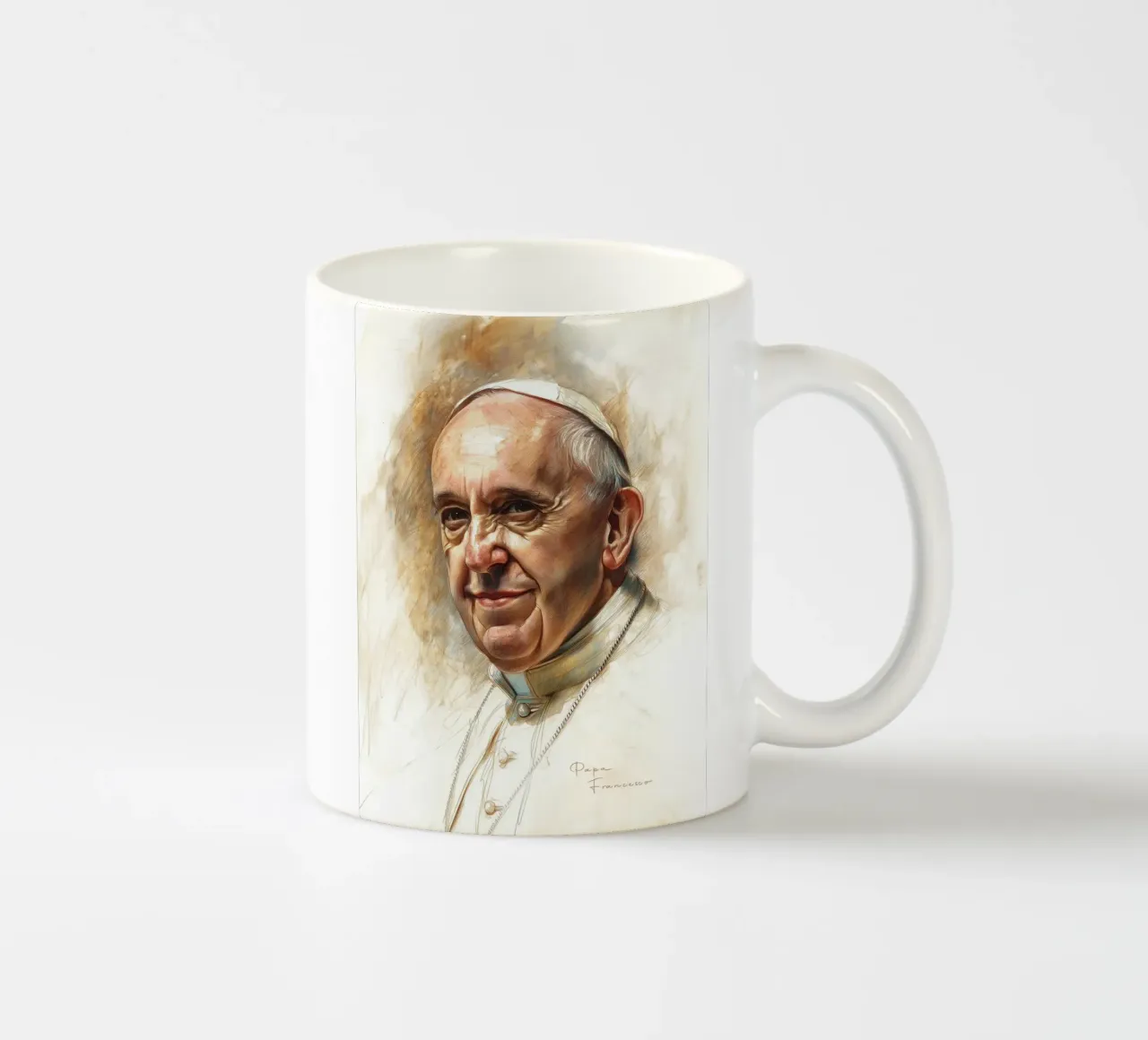 Aquarell Papa Francesco tazza in ceramica da Carinaprint