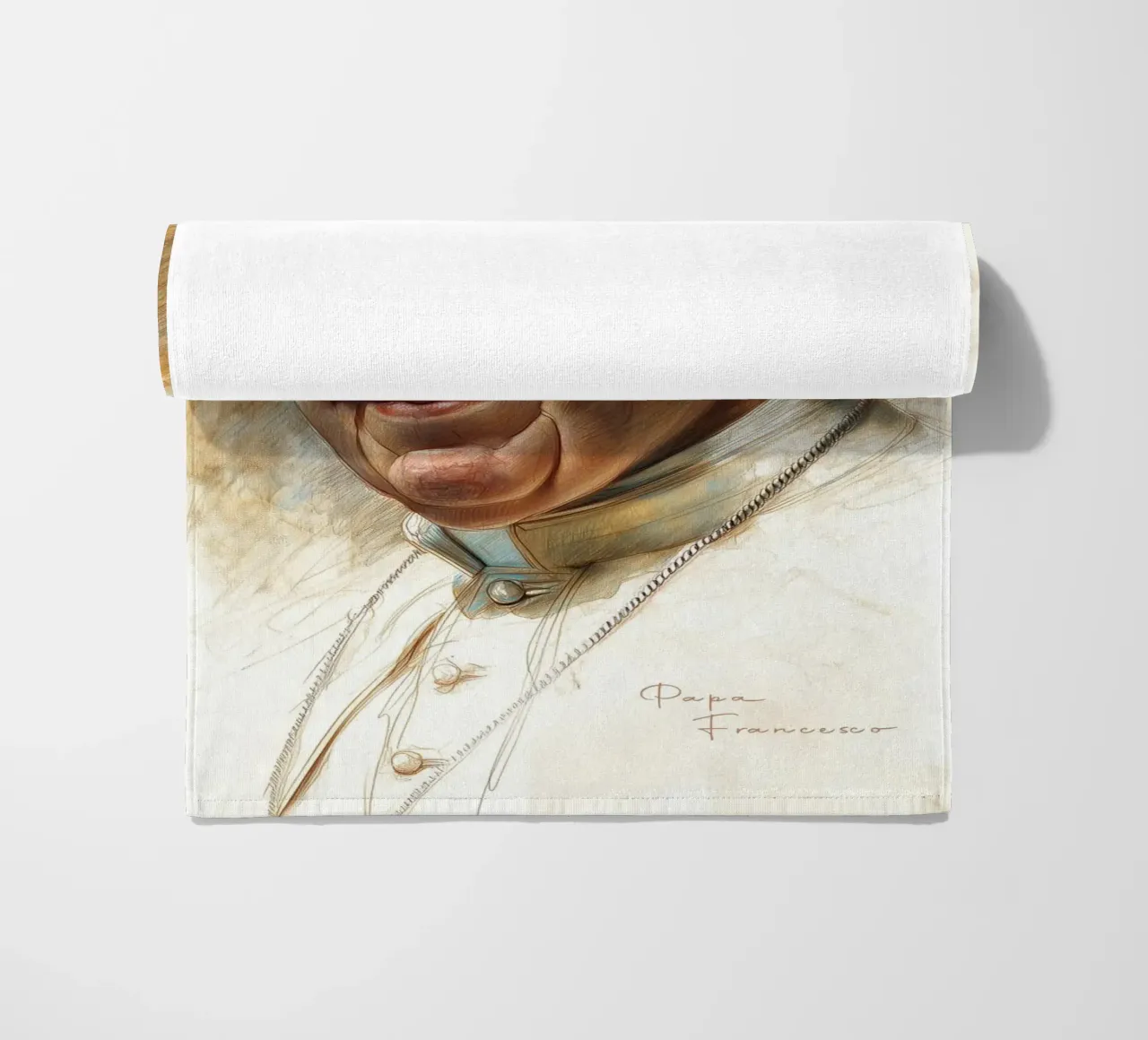 Aquarell Papa Francesco telo mare da Carinaprint