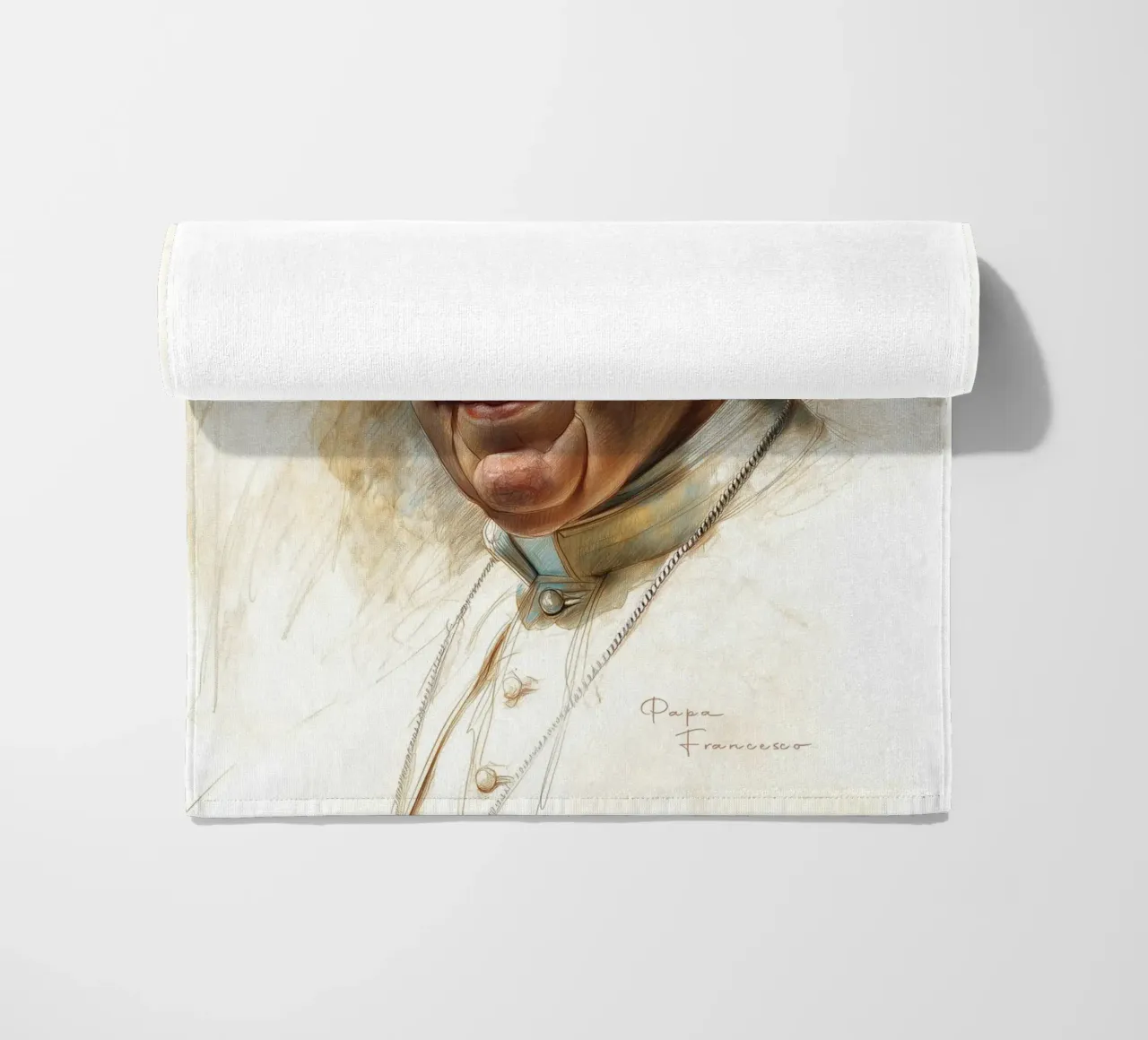 Aquarell Papa Francesco telo mare da Carinaprint
