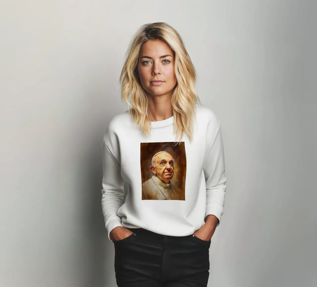 Ritratto di Papa Francesco felpa da Carinaprint