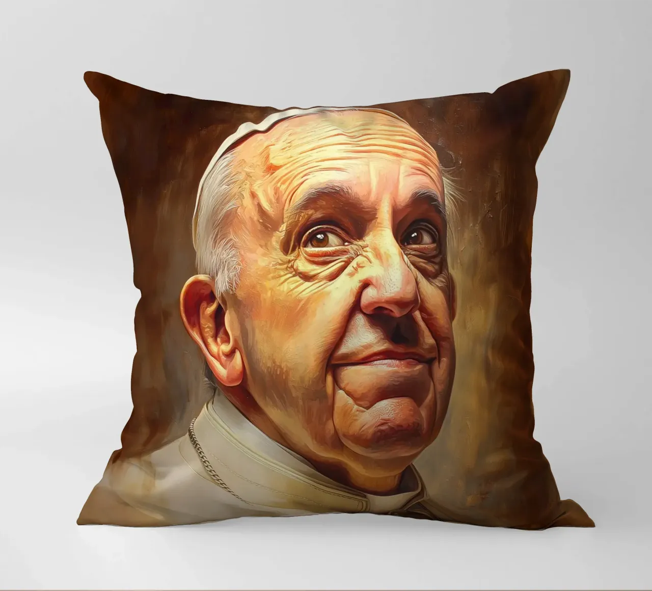 Ritratto di Papa Francesco cuscino da Carinaprint