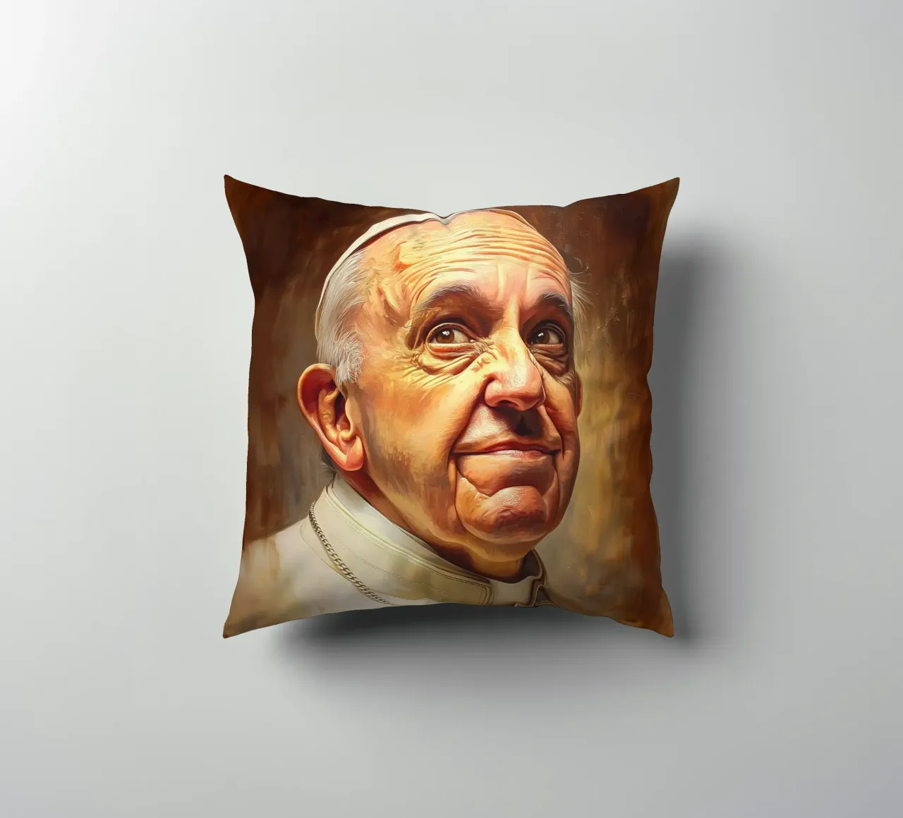 Ritratto di Papa Francesco cuscino da Carinaprint