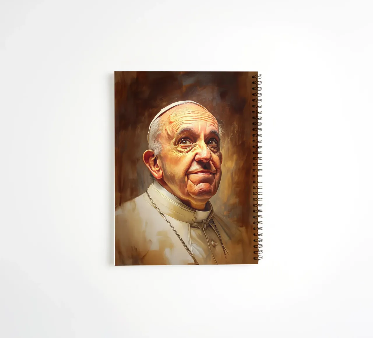 Portrait of Pope Francis spiral notebook by Carinaprint