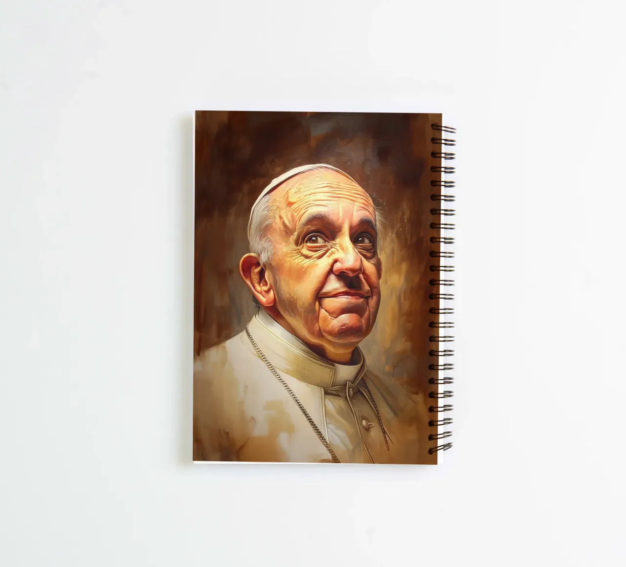 Portrait of Pope Francis spiral notebook by Carinaprint