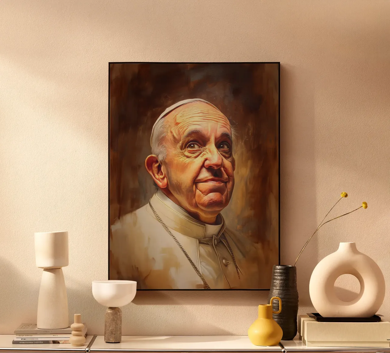 Ritratto di Papa Francesco plexiglass da Carinaprint
