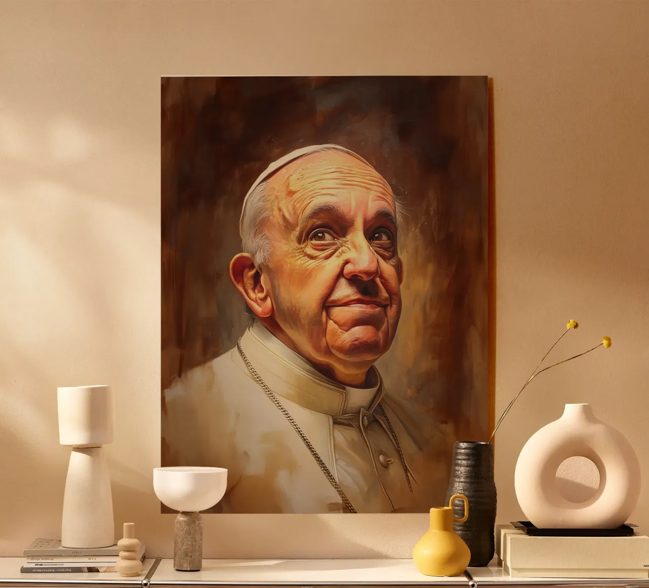 Ritratto di Papa Francesco plexiglass da Carinaprint