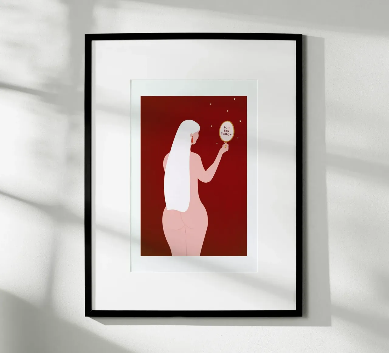 Ich Bin Schön poster con telaio in alluminio da vonkopfbisfuss x JUNIQE