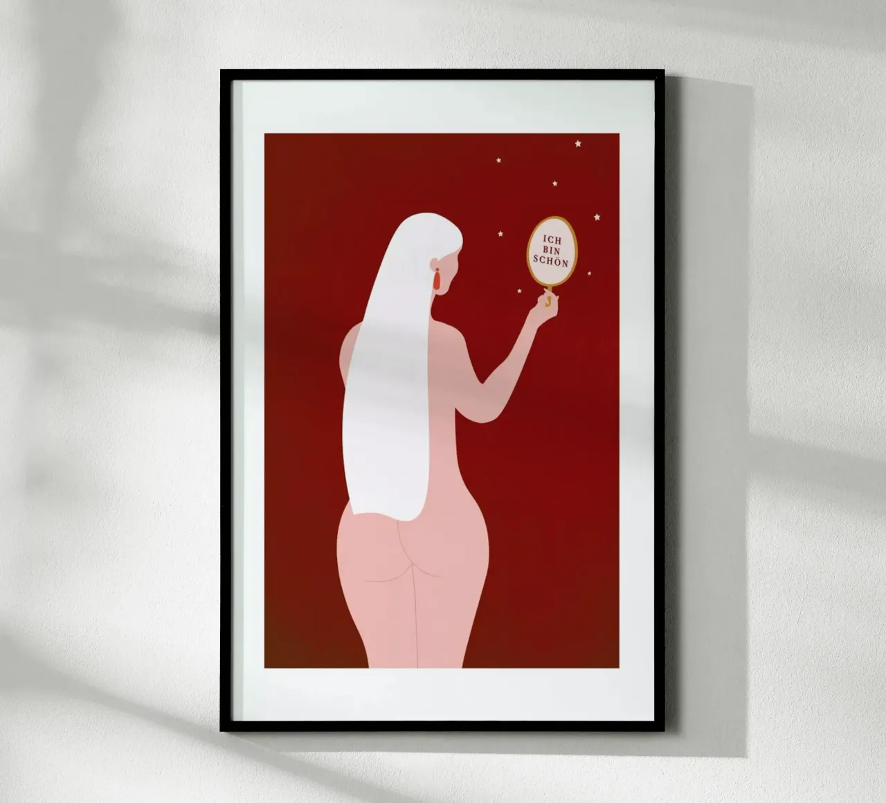 Ich Bin Schön poster con telaio in alluminio da vonkopfbisfuss x JUNIQE