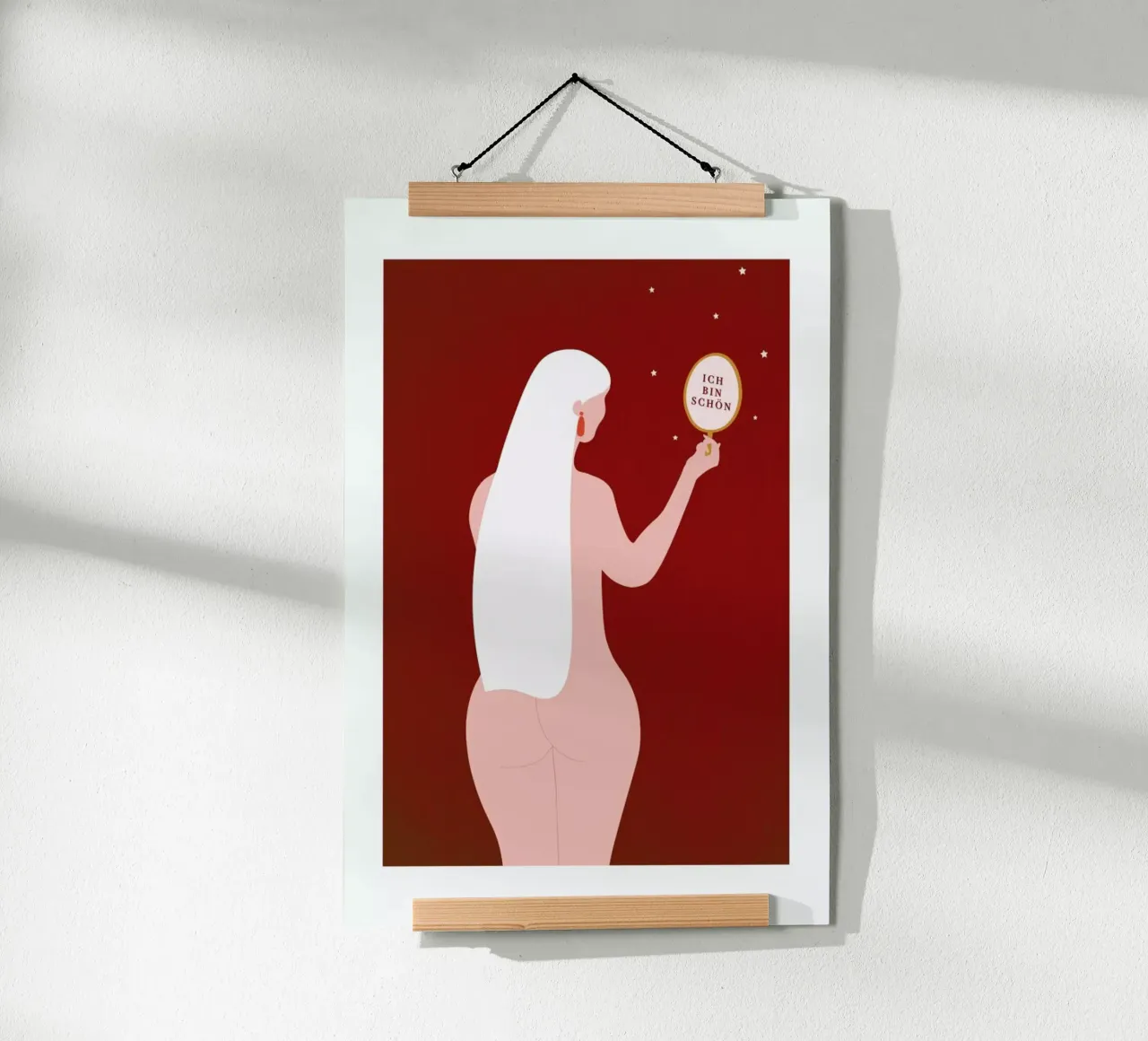Ich Bin Schön poster con telaio in alluminio da vonkopfbisfuss x JUNIQE
