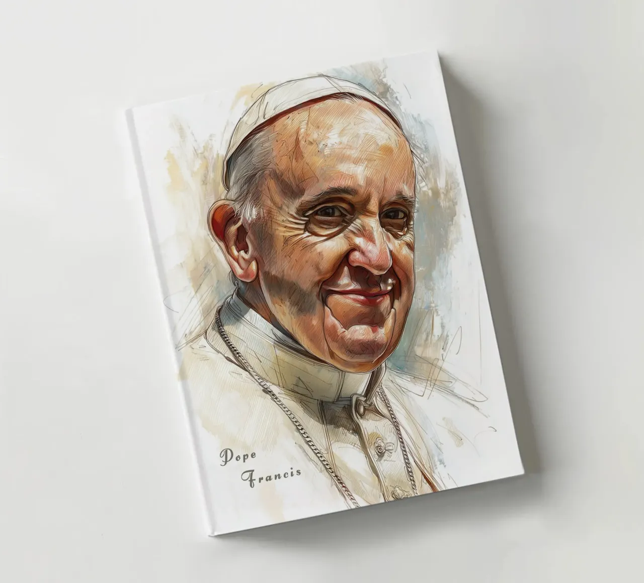 Sketch of Pope Francis notebook by Carinaprint