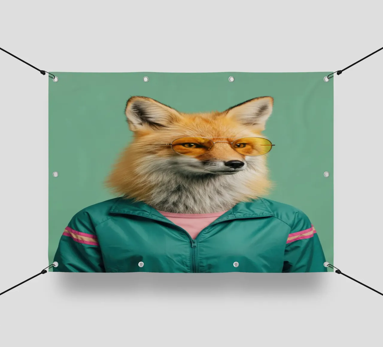 Volpe d'epoca telo in pvc da Pawtrait Studio