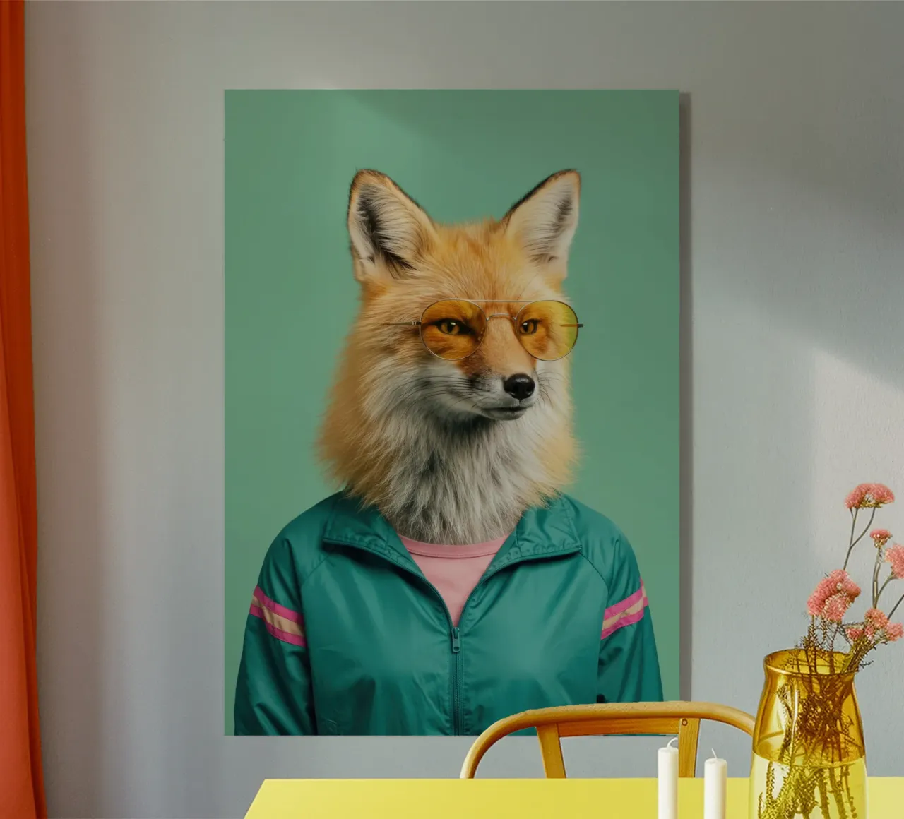 Volpe d'epoca plexiglass da Pawtrait Studio