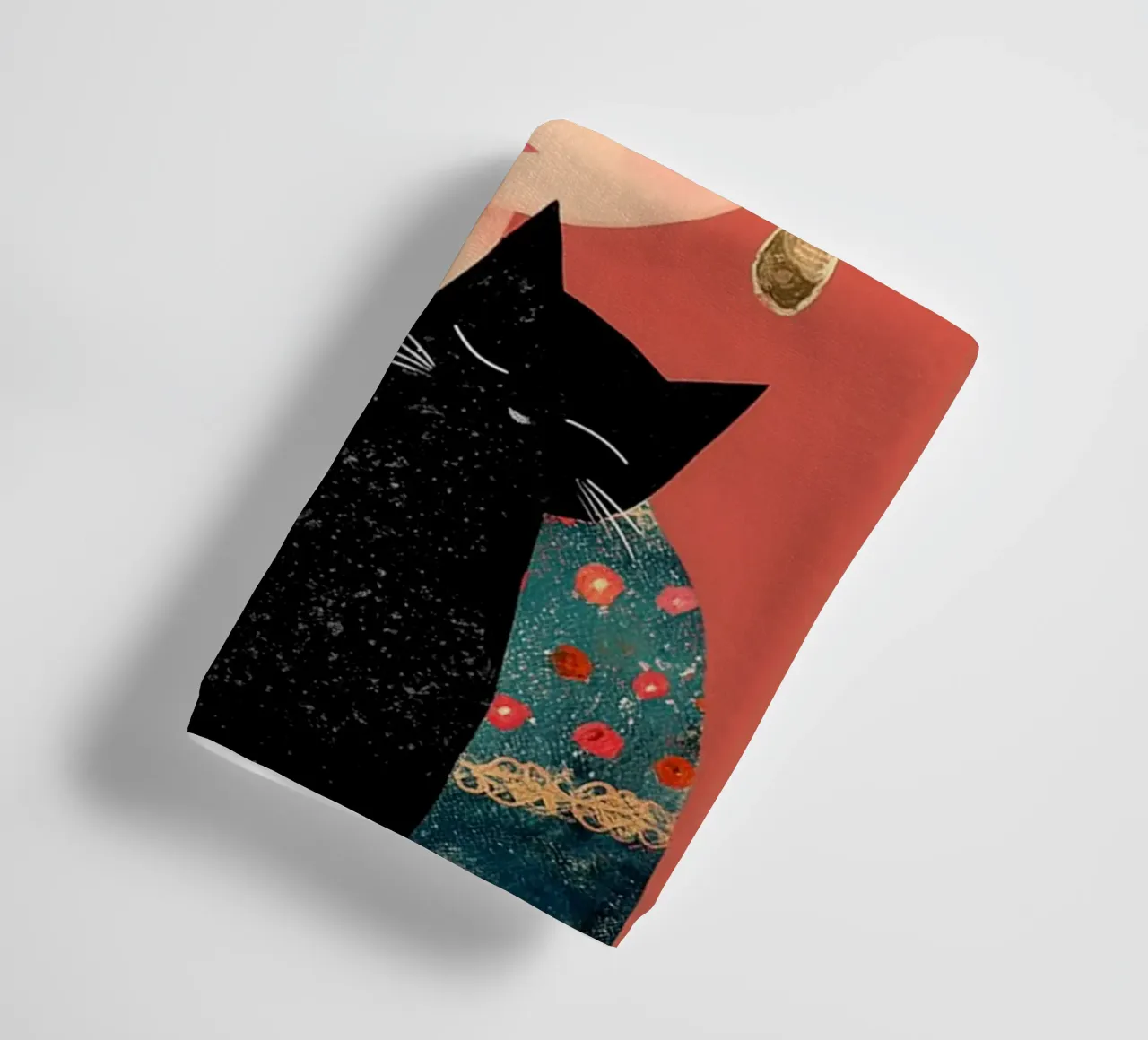 Little Frida with cat towel by Carinaprint
