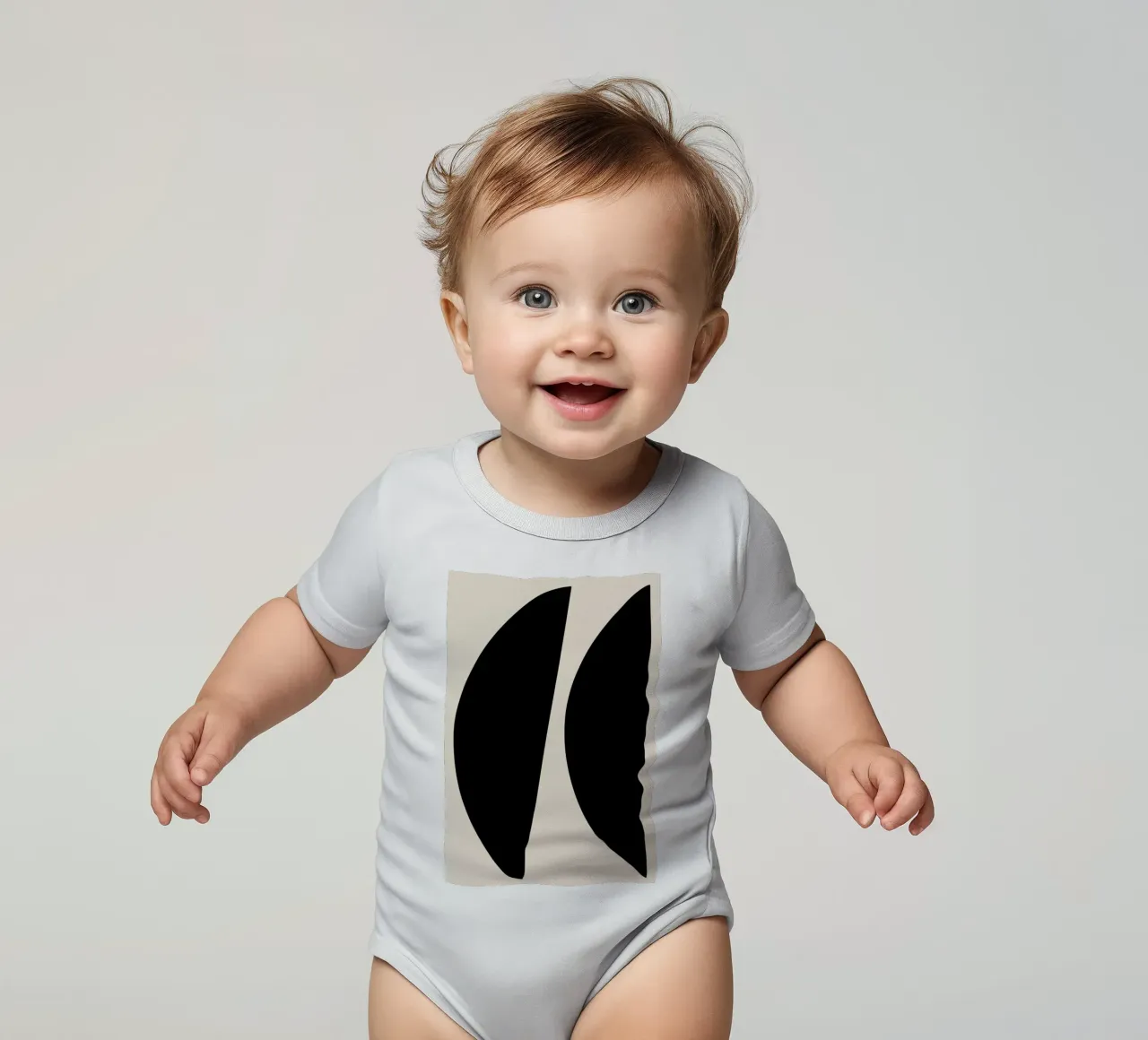 Crescents short-sleeve baby romper by Graphite