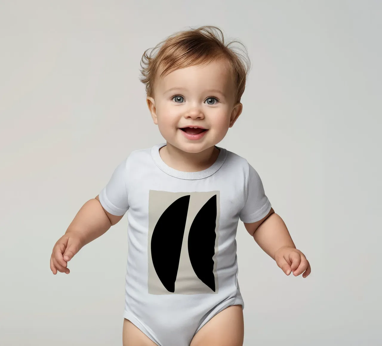 Crescents short-sleeve baby romper by Graphite