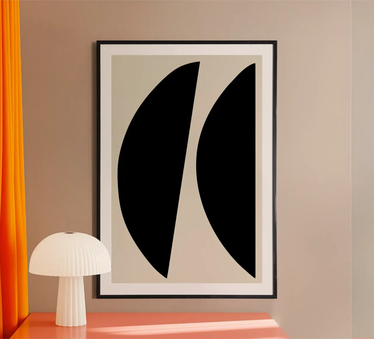 Crescents poster with wooden frame by Graphite