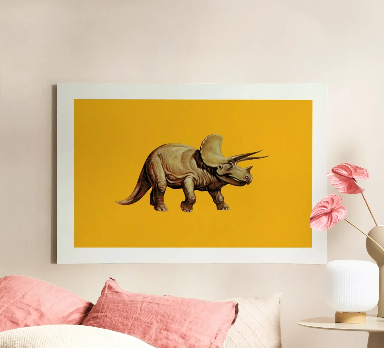 Triceratops tela con Cornice a cassetta da Flora & Fauna