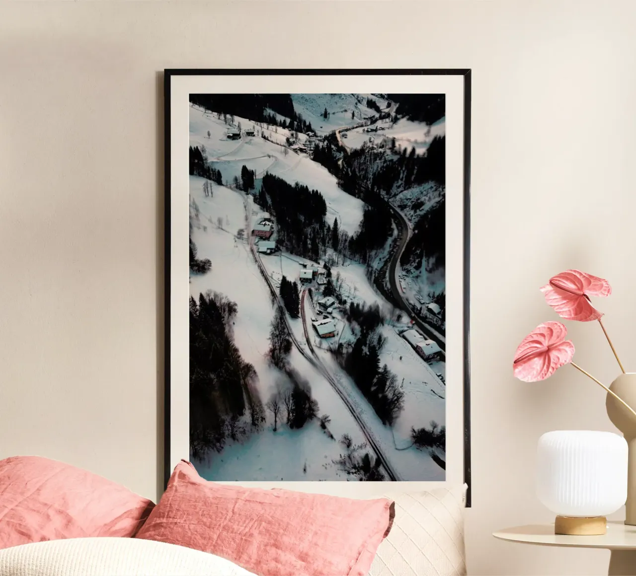 Austrian Winter Wonderland poster con telaio in plastica da Sebastian Hilgetag