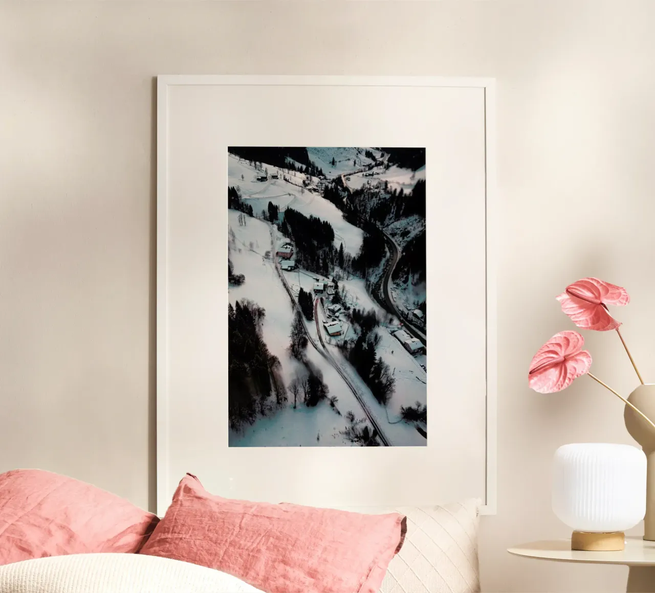 Austrian Winter Wonderland poster con telaio in plastica da Sebastian Hilgetag