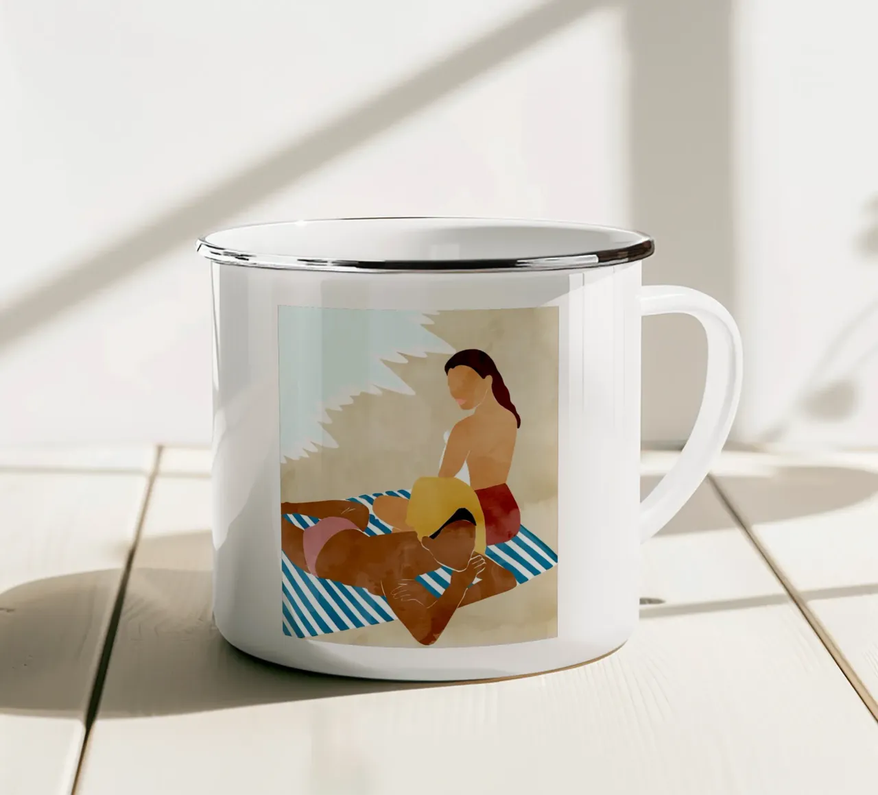 Preferirei essere in spiaggia: Bestie da spiaggia tazza in smalto da 83oranges