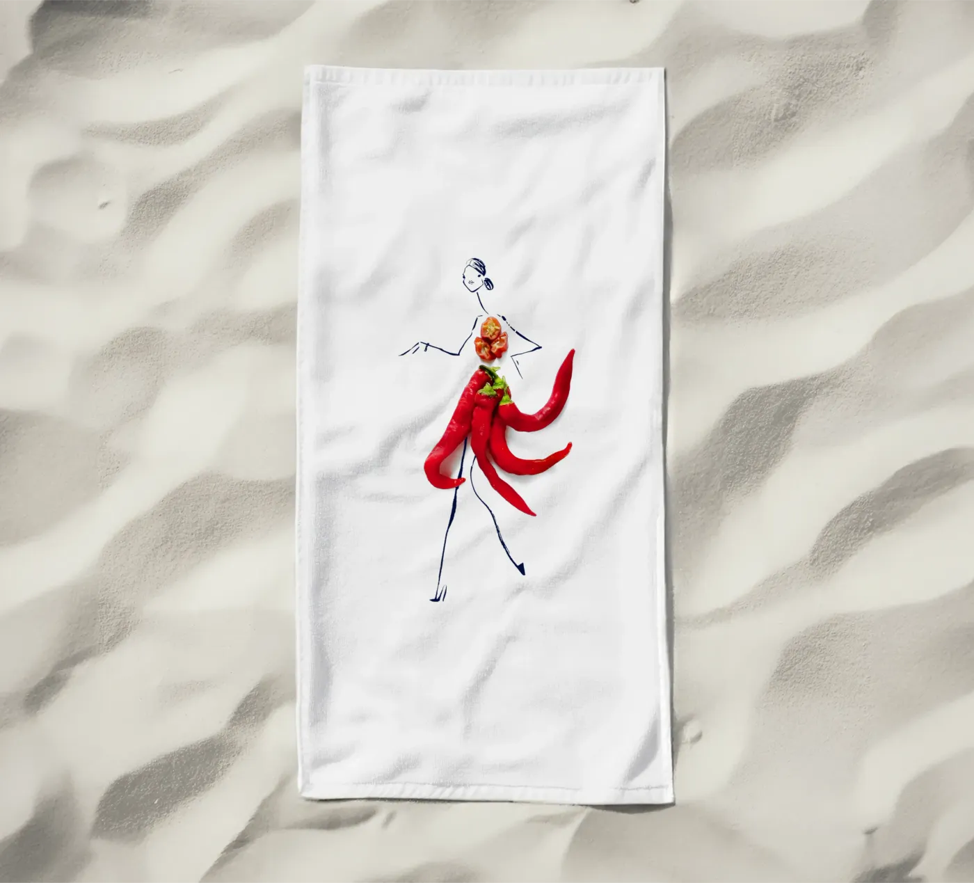 Hot Stuff beach towel by Gretchen Roehrs