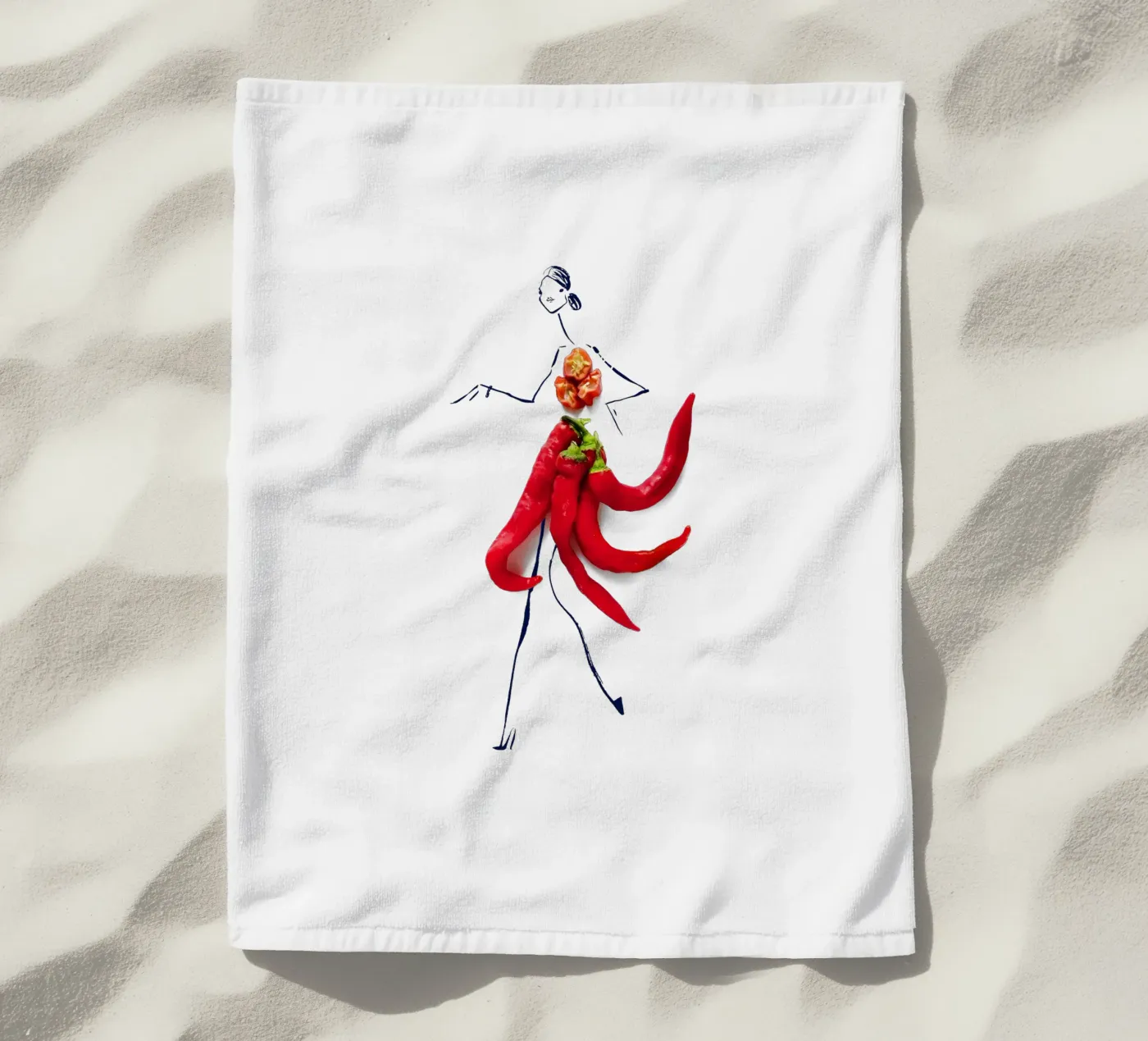 Hot Stuff beach towel by Gretchen Roehrs