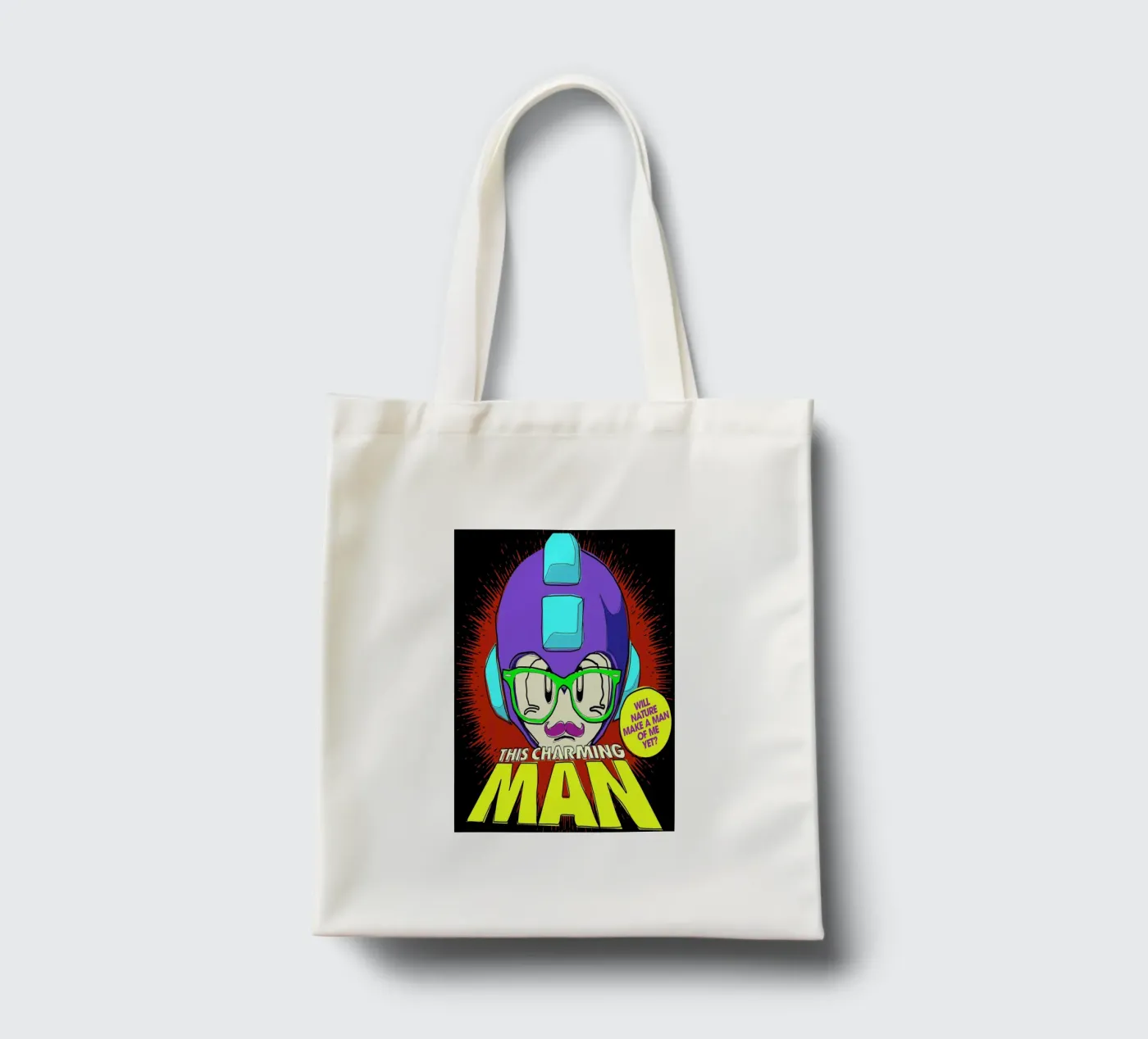 This Charming Mega-Man tote bag by Butcher Billy