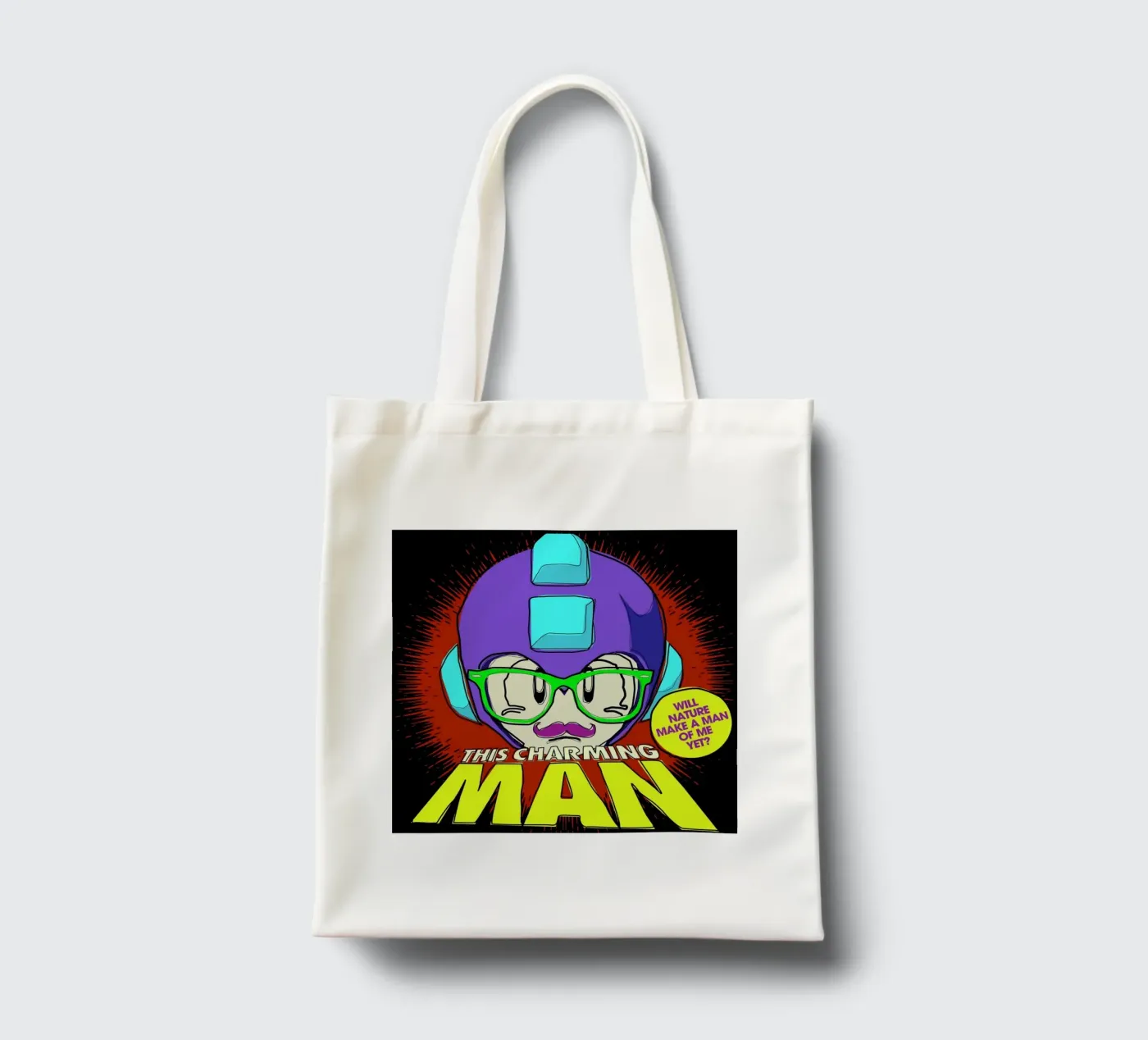 This Charming Mega-Man tote bag by Butcher Billy