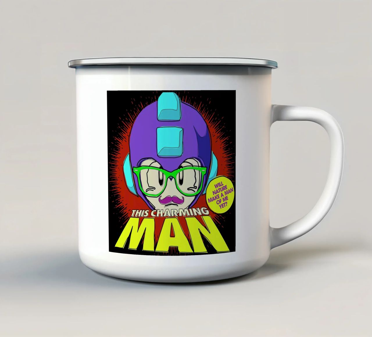 This Charming Mega-Man tazza in smalto da Butcher Billy