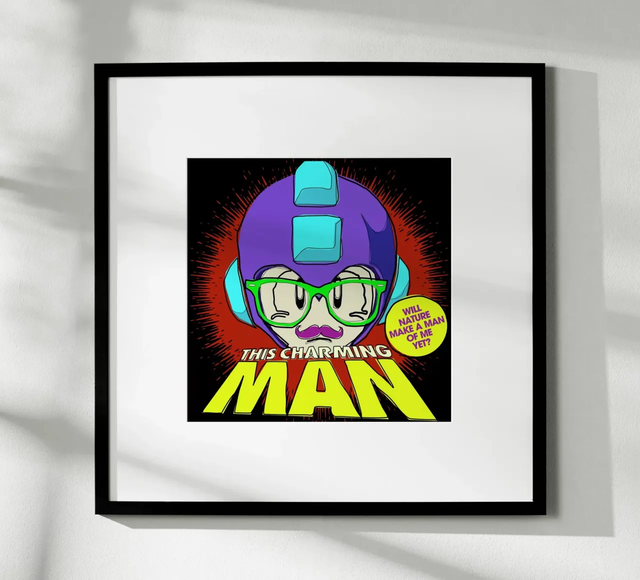 This Charming Mega-Man poster con telaio in alluminio da Butcher Billy