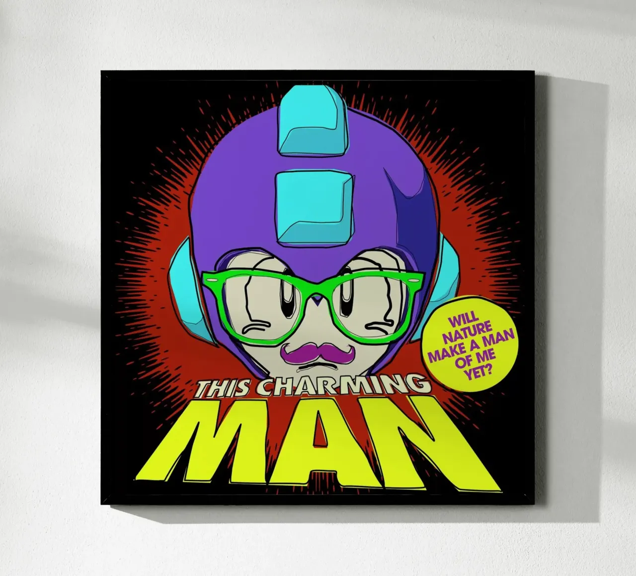 This Charming Mega-Man poster con telaio in alluminio da Butcher Billy