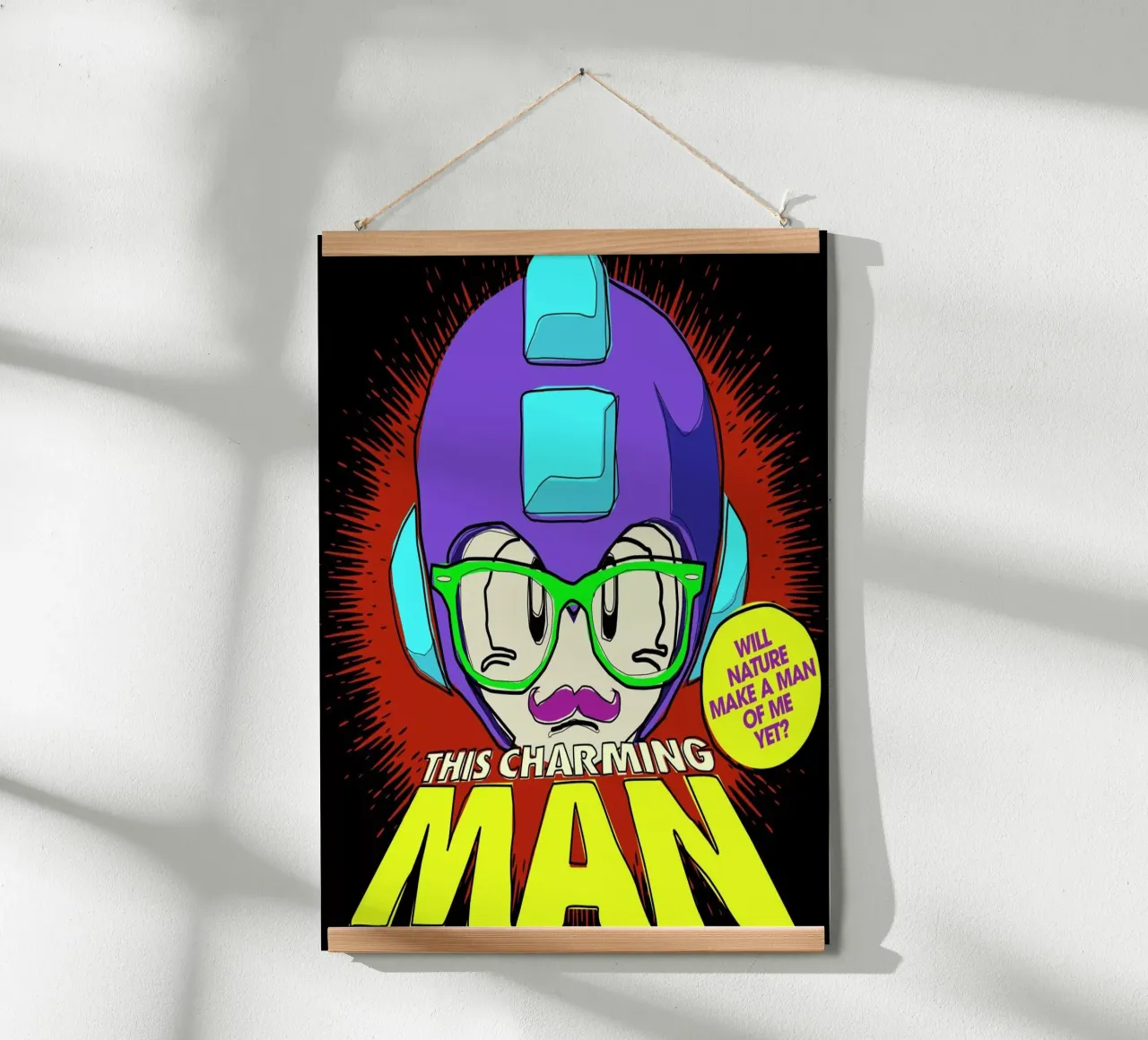 This Charming Mega-Man poster con telaio in alluminio da Butcher Billy