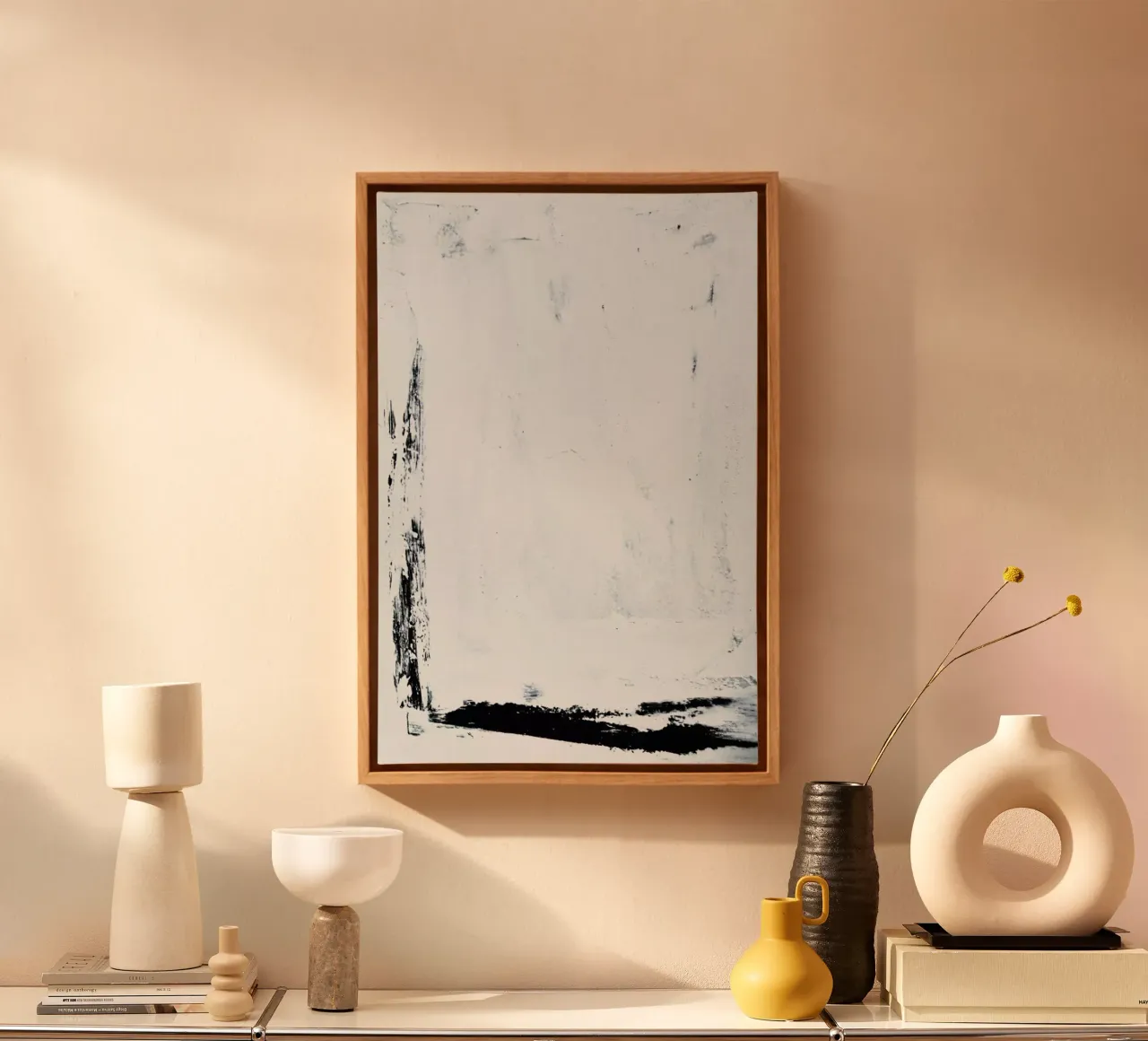 Whiteout tela con Cornice a cassetta da Graphite