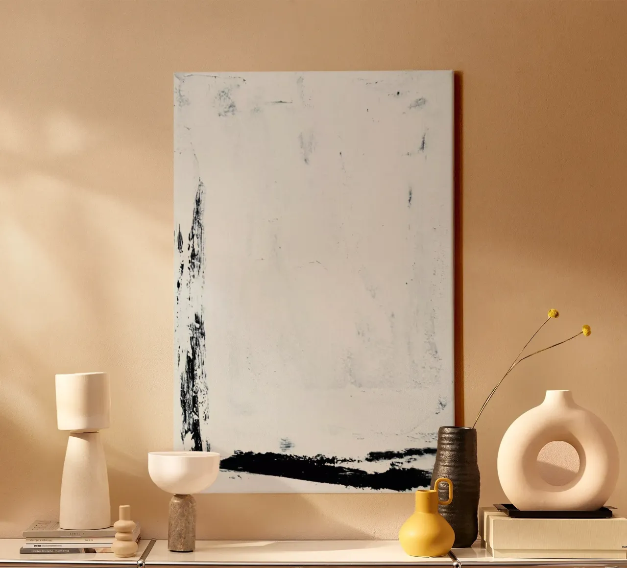 Whiteout tela con Cornice a cassetta da Graphite