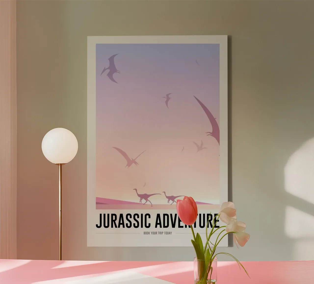 Jurassic Adventure II canvas with Floater frame by daylight design studio