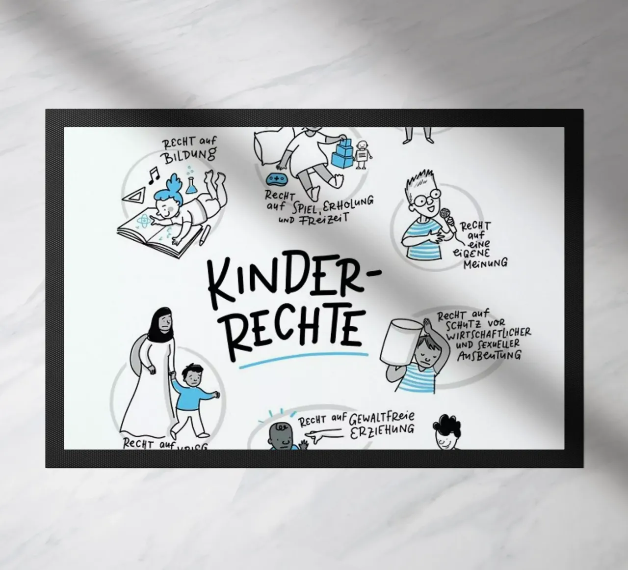 Kinderrechte doormat by Geborgen Wachsen x JUNIQE