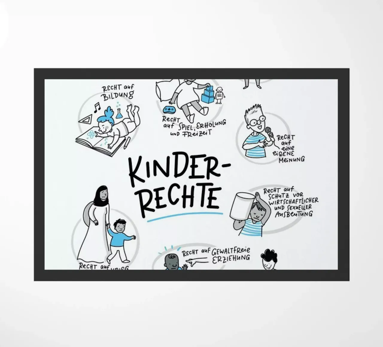 Kinderrechte deurmat van Geborgen Wachsen x JUNIQE
