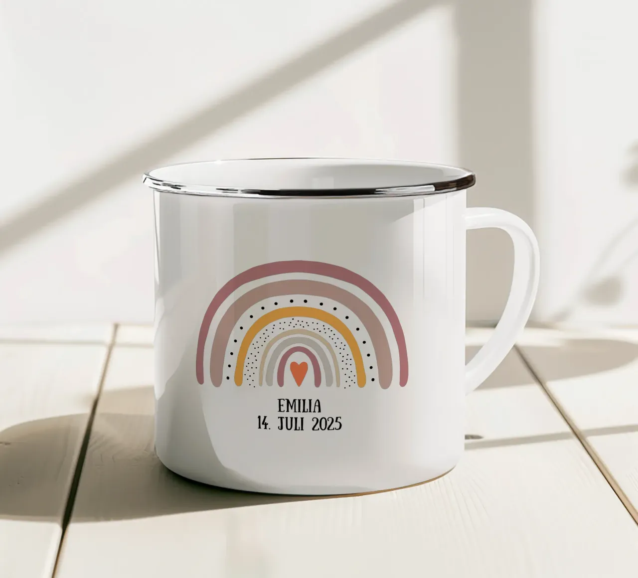 Lila Regenbogen Namensbild tazza in smalto da BAINAI