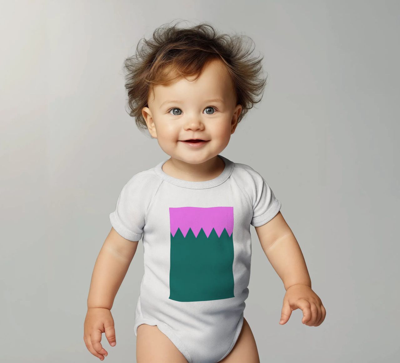 Zig Zag body neonato maniche corte da Linda Gobeta