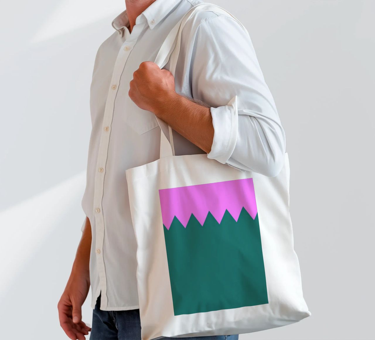 Zig Zag borsa in juta da Linda Gobeta