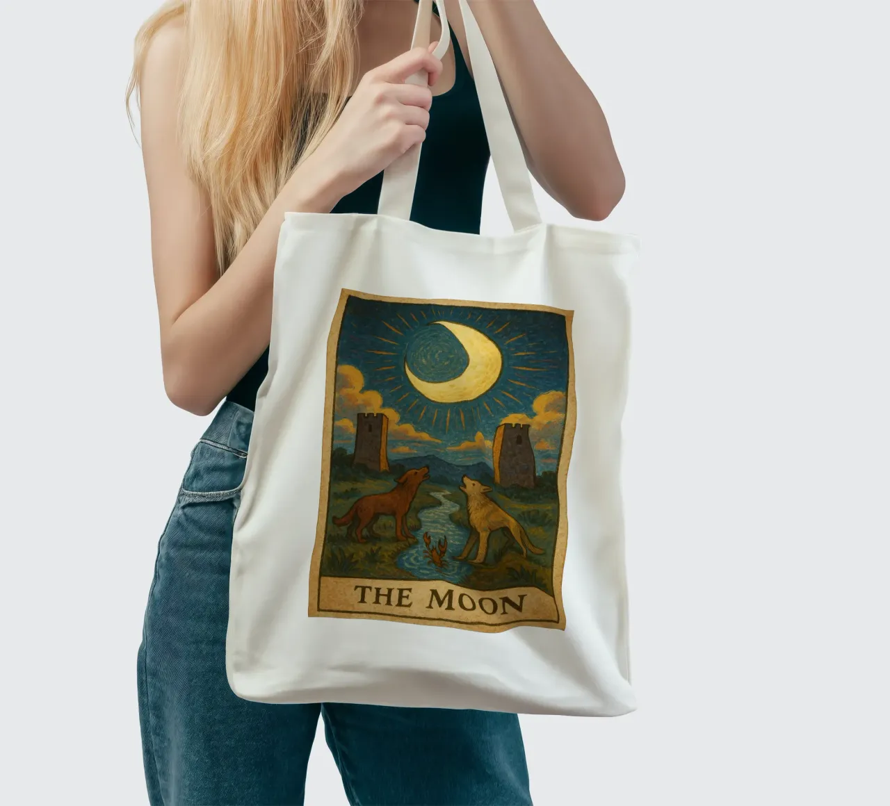 The Moon borsa in juta da MysticPixel